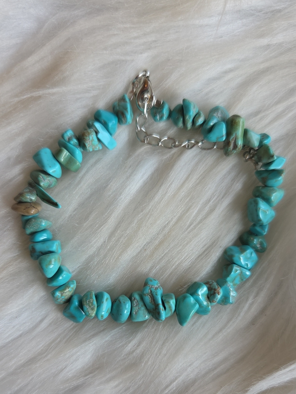 Plus Size Blue Howlite Gemstone Anklet Or Bracelet